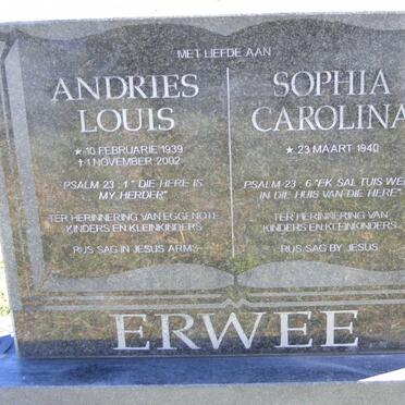 ERWEE Andries Louis 1939-2002 &amp; Sophia Carolina 1940-