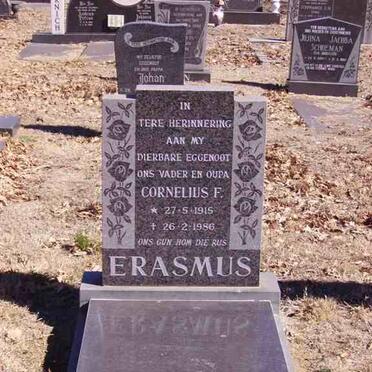 ERASMUS Cornelius F. 1915-1986