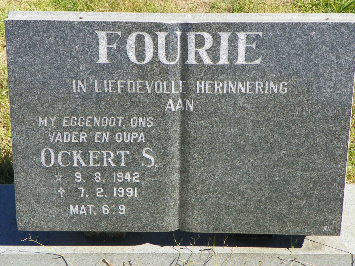 FOURIE Ockert S. 1942-1991