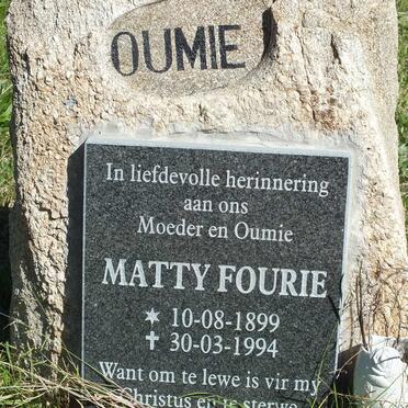 FOURIE Matty 1899-1994