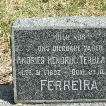 FERREIRA Andries Hendrik Terblanche 1892-1958