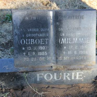 FOURIE Ouboet 1907-1985 &amp; Miemmie 1916-1986