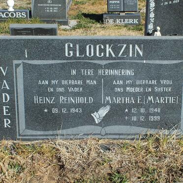 GLOCKZIN Heinz Reinhold 1943- &amp; Martha E. 1948-1999