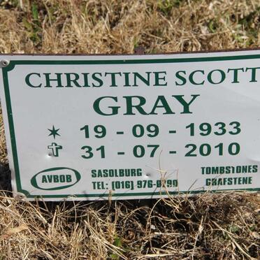 GRAY Christine Scott 1933-2010