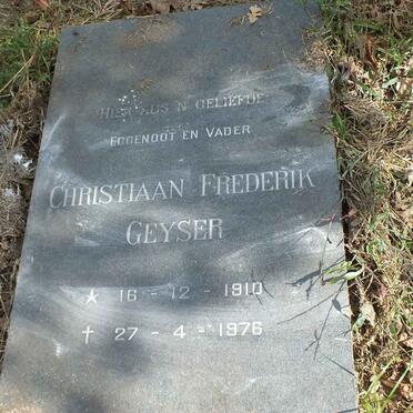 GEYSER Christiaan Frederik 1910-1976