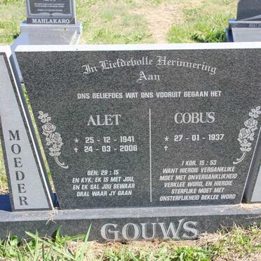 GOUWS Cobus 1937- &amp; Alet 1941-2006