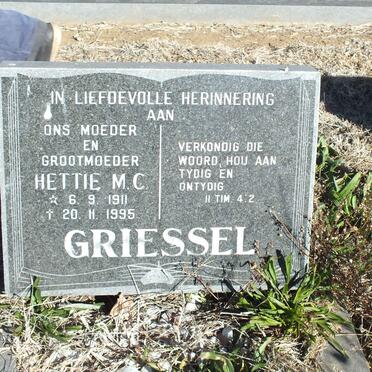 GRIESSEL Hettie M.C. 1911-1995