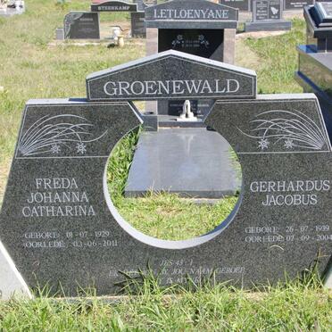GROENEWALD Gerhardus Jacobus 1939-2004 &amp; Freda Johanna Catharina 1929-2011