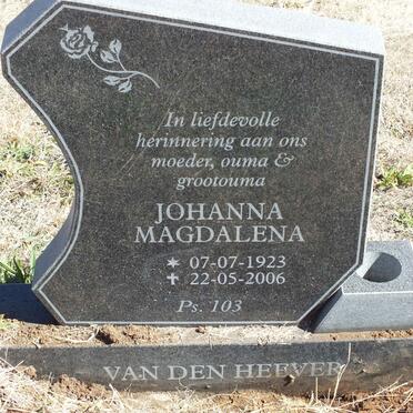 HEEVER Johanna Magdalena, van den 1923-2006