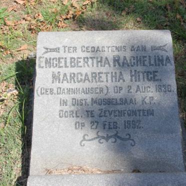 HITGE Engelbertha Rachelina Margaretha nee DANNHAUSER 1836-1892