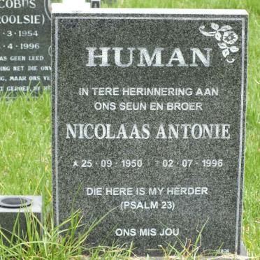 HUMAN Nicolaas Antonie 1950-1996