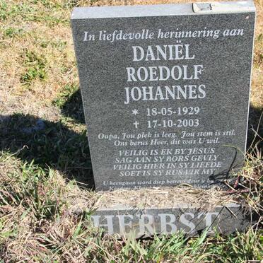 HERBST Daniel Roedolf Johannes 1929-2003 &amp; Elsie Hendrika Jacoba 1934 - 