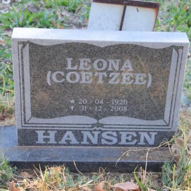 HANSEN Leona nee COETZEE 1920-2008