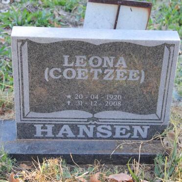 HANSEN Leona nee COETZEE 1920-2008