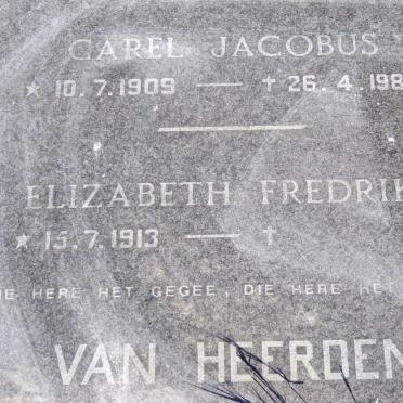 HEERDEN Carel Jacobus, van 1909-1980 &amp; Elizabeth Fredrika 1913-