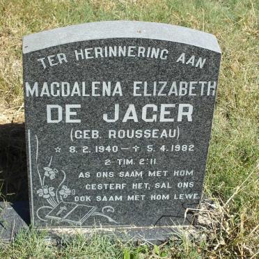 JAGER Magdalena Elizabeth, de nee ROUSSEAU 1940-1982