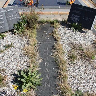 JORDAAN Adriaan Johannes Petrus 1936-2007 &amp; Johanna Louisa 1939-1989 