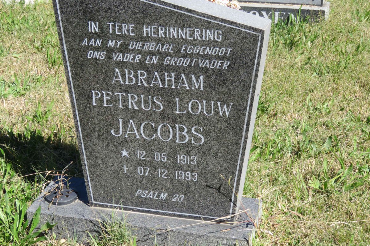 JACOBS Abraham Petrus Louw 1913-1993