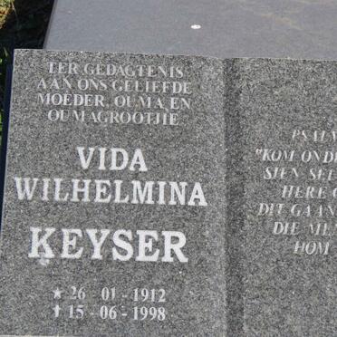 KEYSER Vida Wilhelmina 1912-1998