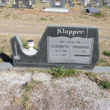 KLOPPER Theodorus 1927- &amp; Elizabeth 1928-1992