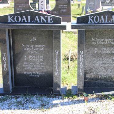 KOALANE Thabo William 1926-2006 &amp; Mohanua Elizabeth 1928-2010