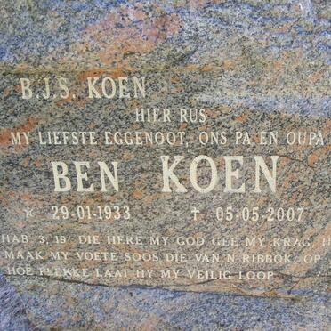 KOEN B.J.S. 1933-2007