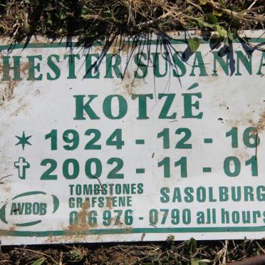 KOTZE Hester Susanna 1924-2002