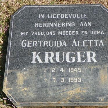 KRUGER Gertruida Aletta 1945-1993