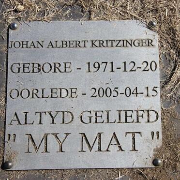 KRITZINGER Johan Albert 1971-2005