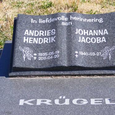 KRUGEL Andries Hendrik 1935-2011 &amp; Johanna Jacoba 1940-