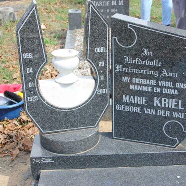 KRIEL Marie nee VAN DER WALT 1925-2001