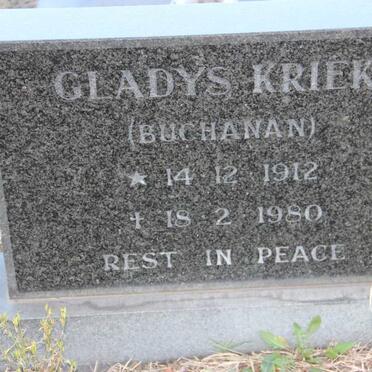 KRIEK Gladys nee BUCHANAN 1912-1980