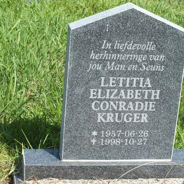 KRUGER Letitia Elizabeth Conradie 1957-1998