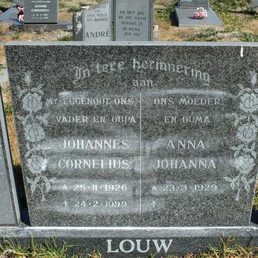 LOUW Johannes Cornelius 1926-1999 &amp; Anna Johanna 1929-