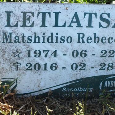 LETLATSA Matshidiso Rebecca 1974-2016