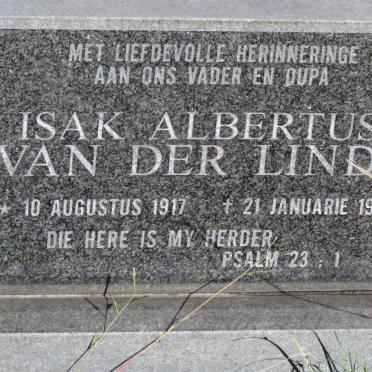 LINDE Isak Albertus, van der 1917-1984