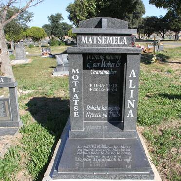 MATSEMELA Motlatse Alina 1945-2012