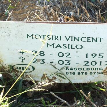 MASILO Motsiri Vincent 1951-2012