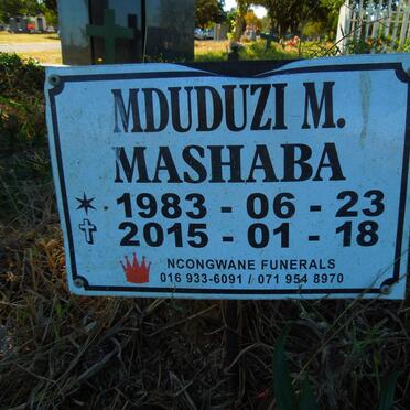 MASHABA Mduduzi M. 1983-2015
