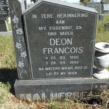 MALHERBE Deon Francois 1950-1992