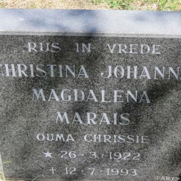 MARAIS Christina Johanna Magdalena 1922-1993