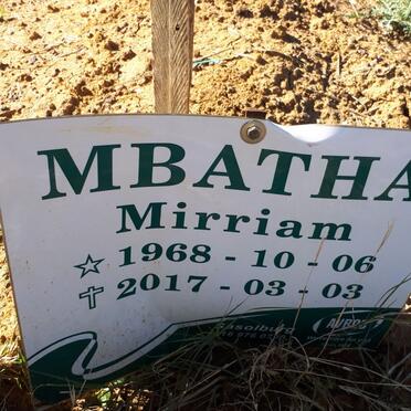 MBATHA Mirriam 1968-2017