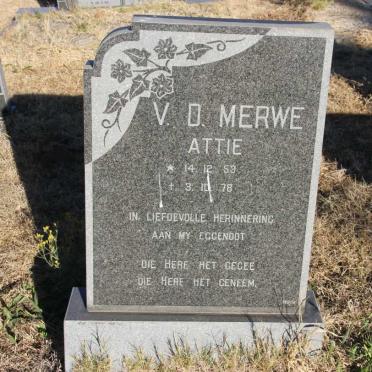 MERWE Attie, v.d. 1953-1978