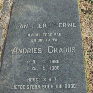 MERWE Andries Gradus, van der 1960-1988