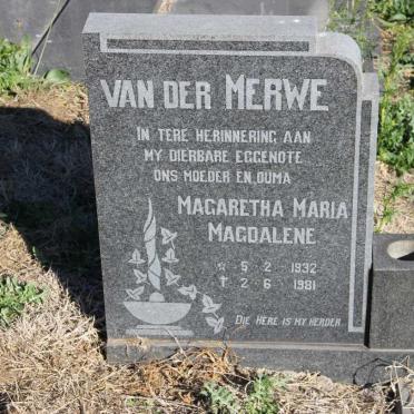 MERWE Magaretha Maria Magdalene, van der 1932-1981