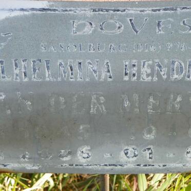 MERWE Wilhelmina Hendrina, van der 1945-2006