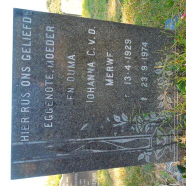 MERWE Johanna C., v.d. 1929-1974