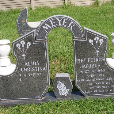 MEYER Piet Petrus Jacobus 1943-1997 &amp; Alida Christina 1947-