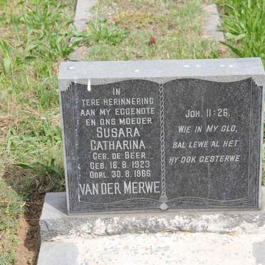 MERWE Susara Catharina, van der nee DE BEER 1923-1966