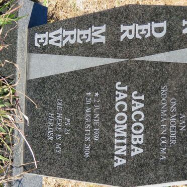 MERWE Jacoba Jacomina, van der 1939-2006